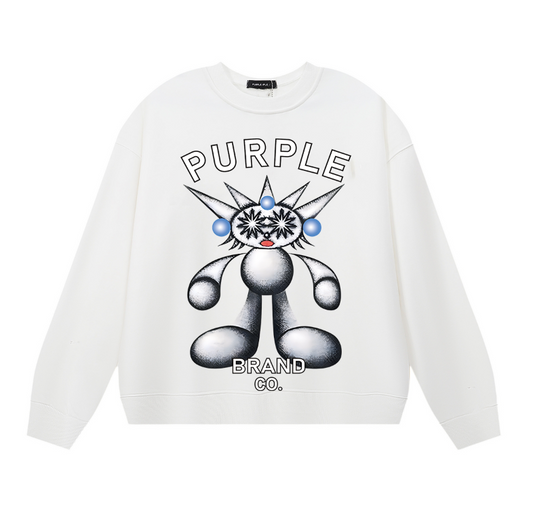 パープル メンズ 長袖 Tシャツ スウェットシャツ 1157 