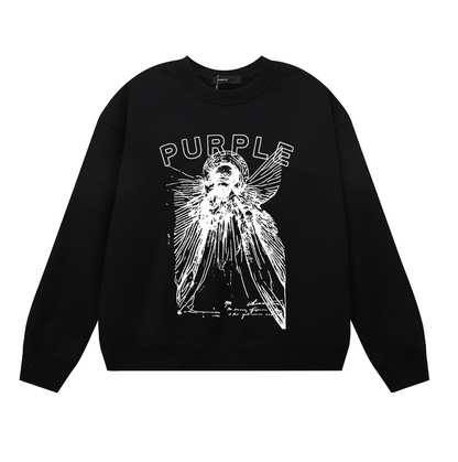 パープル メンズ 長袖 Tシャツ スウェットシャツ 1134 